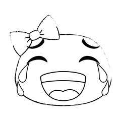 laugh emoji face icon vector illustration design