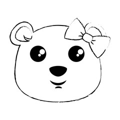cute bear kawaii character vector illustration design