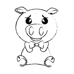cute pig emoji kawaii vector illustration design