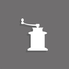 Manual coffee grinder. Vector icon.
