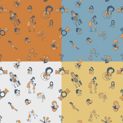Mothers Day Seamless Pattern