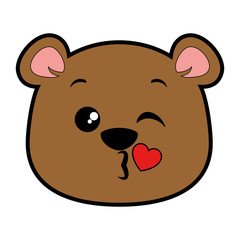 cute bear kawaii character vector illustration design
