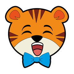 cute tiger kawaii character vector illustration design