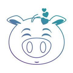 cute lovely pig emoji kawaii vector illustration design