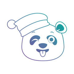 cute panda crazy emoji kawaii vector illustration design