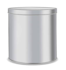 Round metal can for food, cookies and gifts.