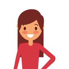 portrait cartoon woman smiling character vector illustration