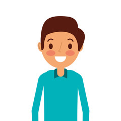 cartoon smiling man young character portrait vector illustration