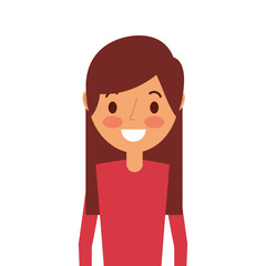 portrait cartoon woman smiling character vector illustration