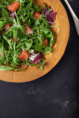 fresh salad with salmon