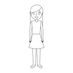 cartoon woman female smiling character vector illustration