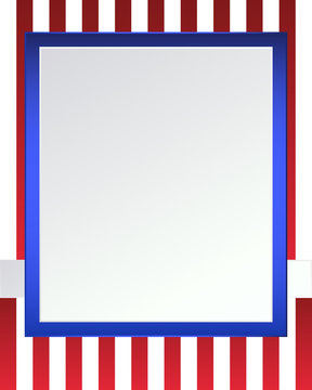 Blue and red USA  and stripes page border