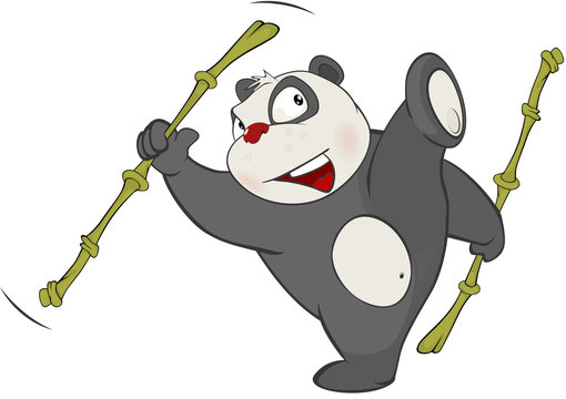 Illustration of  Cute Panda. Cartoon Character 