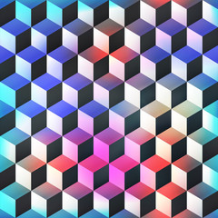 Colored cube seamless pattern