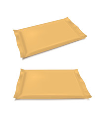 Orange blank foil food snack pack for chips, candy and other products