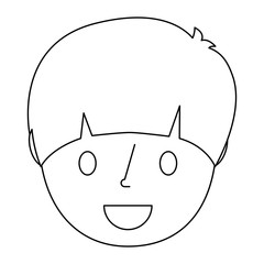 young face boy smiling with party hat vector illustration outline