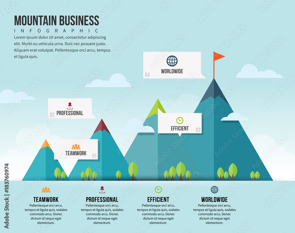 Canvas Prints mountain business infographic