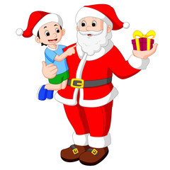 Santa claus with kids