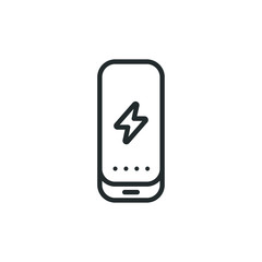 Power Bank Battery Phone Charger Minimalistic Flat Line Outline Stroke Icon Pictogram Symbol