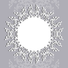 Collection of round lacy napkin for your text or photo. Elegant design . Vector illustration . It can be used as a frame for the photo , for greeting cards, invitations .