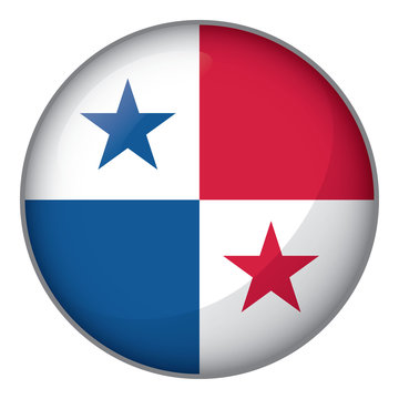 Icon representing button flag of Panama. Ideal for catalogs of institutional materials and geography