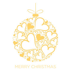 ball merry christmas love gold