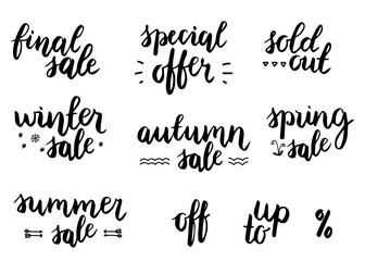 Sale lettering set. Seasonal sale.