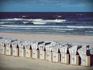 Beach chairs on the sand