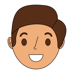 face smiling man adult cartoon character vector illustration