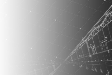 Background -architectural drawing of industrial building