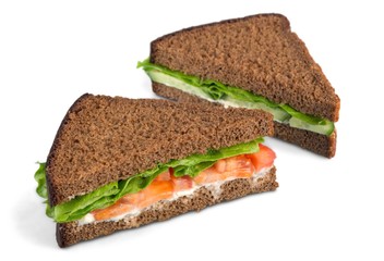 Big sandwich with a salmon
