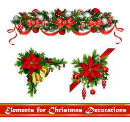 Vector Christmas Fir Decoration isolated