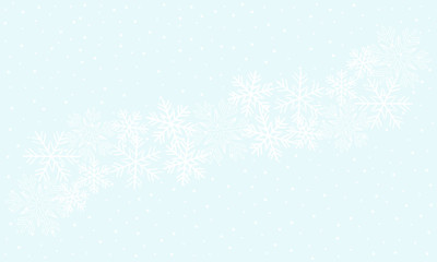 Background with white snowflakes. Vector graphic winter pattern.