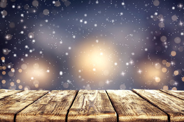Naklejka premium christmas background of desk and space for your decoration 