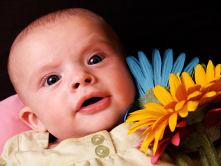 Baby with Flowers