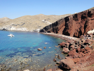 Red Beach in Santorini , Greece