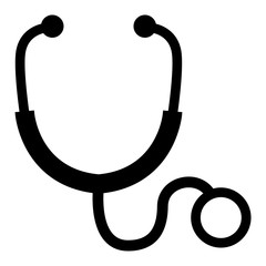 Black stethoscope vector icon