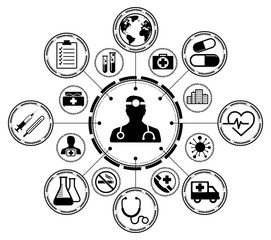 Healthcare modern flat interface vector