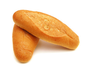Two bread on a white background.