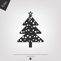 Christmas tree with decoration vector icon