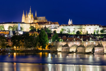 Charles bridge and river Vltava in Prague, Czech Republic