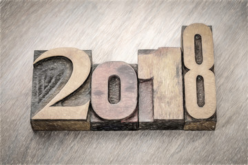 2018 year in letterpress wood type