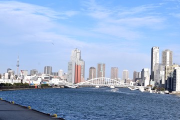 Fototapeta premium 竹芝埠頭 隅田川