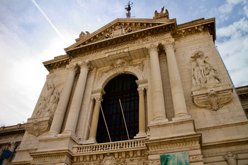 Fototapeta na wymiar Oceanographic Museum of Monaco / Front facade of the monumental institute building