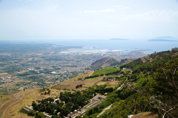 Obraz premium Sicily, Italy. Scenic view from Mount of San Giuliano