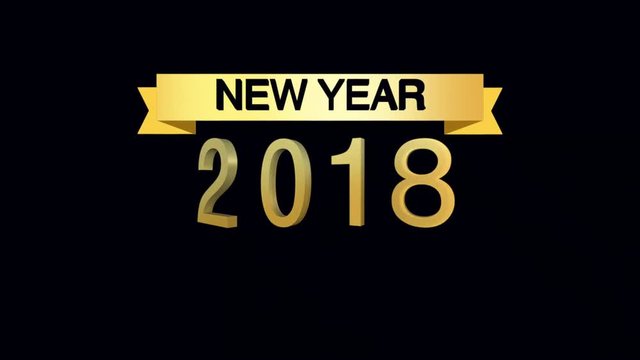 New Year 2018 3D Text Looping Animation - 4K Resolution Ultra HD
