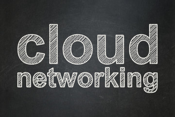 Fototapeta na wymiar Cloud computing concept: text Cloud Networking on Black chalkboard background