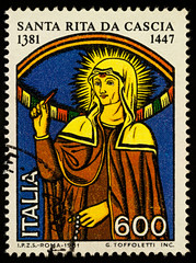 St. Rita of Cascia on Italian postage stamp