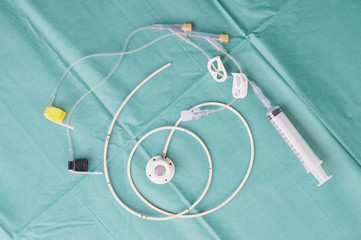 Port a catheter or central venous port insertion - obrazy, fototapety, plakaty
