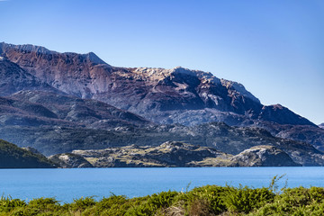 Lake and Mountains Landscape, Patagonia, Chile